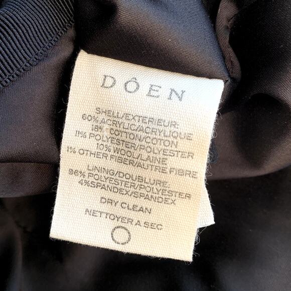 Doen Elina Tweed Boucle Button Pocket High Waist A Line Mini Skirt Black - Picture 13 of 15